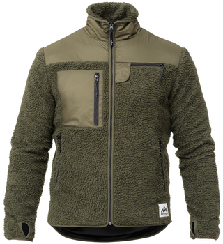 HeatX Heated Pile Fleece Unisex L Olive Green + power banka